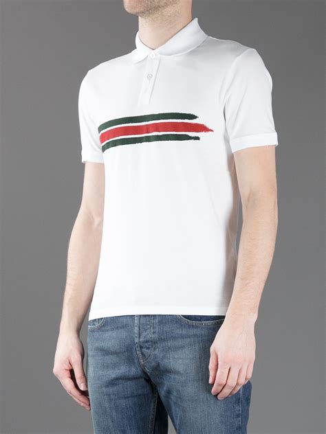 gucci stripe polo white|authentic Gucci polo shirts.